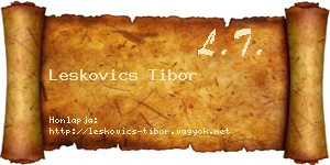 Leskovics Tibor névjegykártya