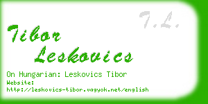 tibor leskovics business card